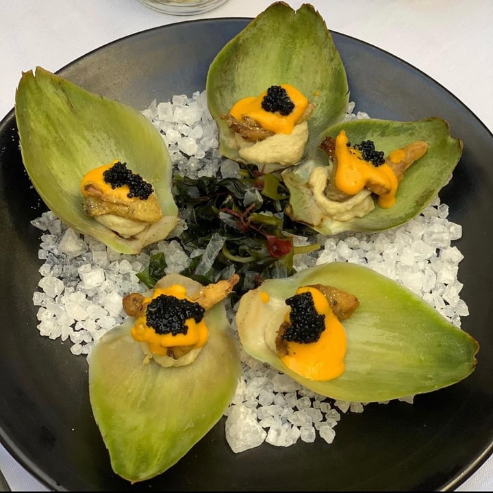photo of Crossroads Kitchen Artichoke Oysters shared by @veganshugah on  30 Sep 2021 - review