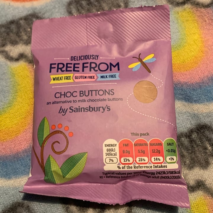 photo of Sainsbury's Sainsburys Free From Choc Buttons shared by @plantboi on  28 Dec 2020 - review