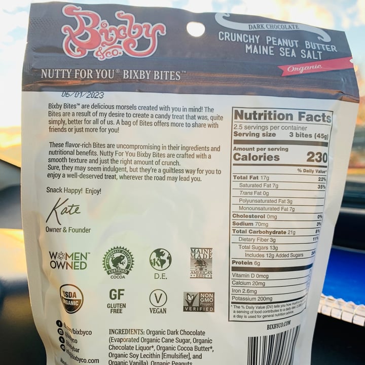 review photo of Bixby & co Dark Chocolate Crunchy Peanut Butter Sea Salt Bites shared by @iamgodschild on 04 Nov 2021 - review