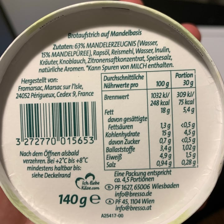 review photo of Bresso Auf Mandelbasis mit Kräuter der Provence shared by @giucer23 on 19 Aug 2021 - review
