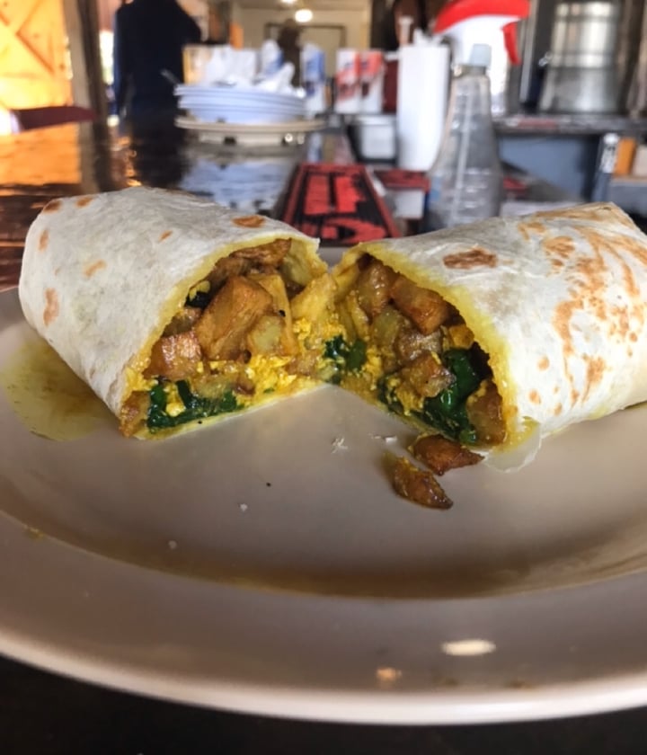 review photo of Grumpy Bears Retreat Tofu scramble burrito shared by @jackiehea on 02 Apr 2020 - review