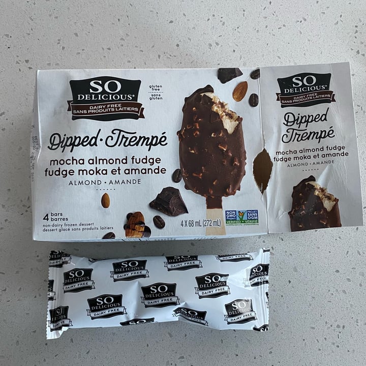 review photo of So Delicious Dairy Free Dipped Mocha Almond Fudge Bar Almondmilk Frozen Dessert shared by @gassia on 02 Dec 2021 - review