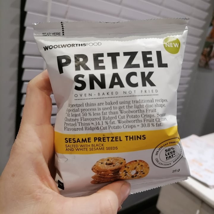 photo of Woolworths Food Pretzel snack salt with black & white sesame seeds shared by @kimberlymcalpine on  15 Oct 2021 - review