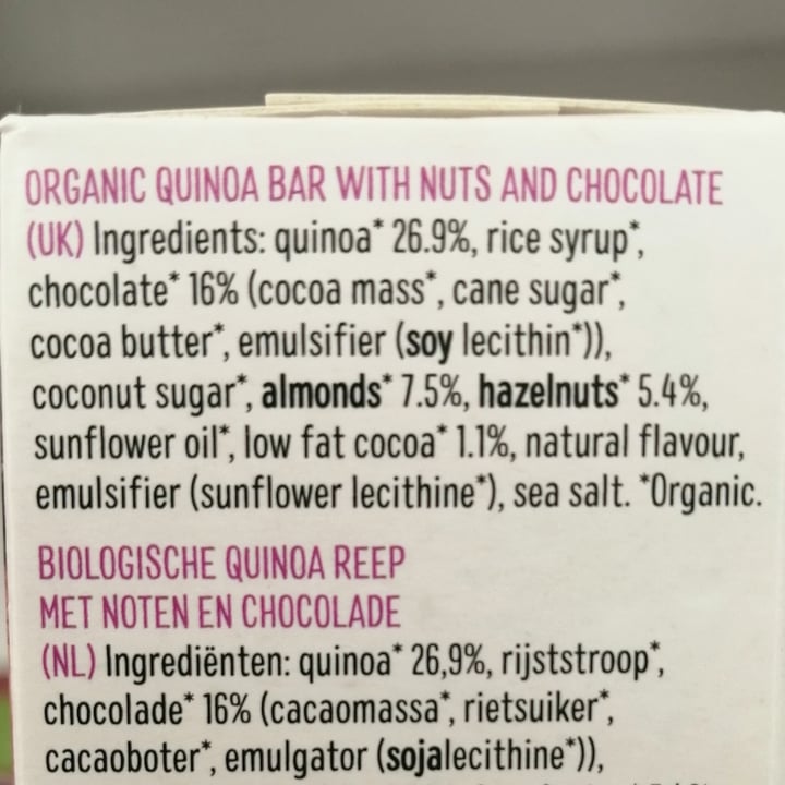 photo of Pablo's Quinoa Révolution - Barres De Quinoa Amandes, Noisettes Et Chocolat Noir shared by @jouniqueness on  17 Jun 2020 - review