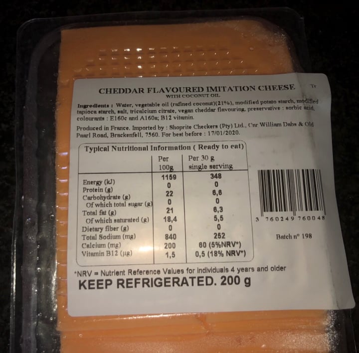 photo of Nature & Moi Cheddar Flavor Slices shared by @ethanmyers on  28 Dec 2019 - review