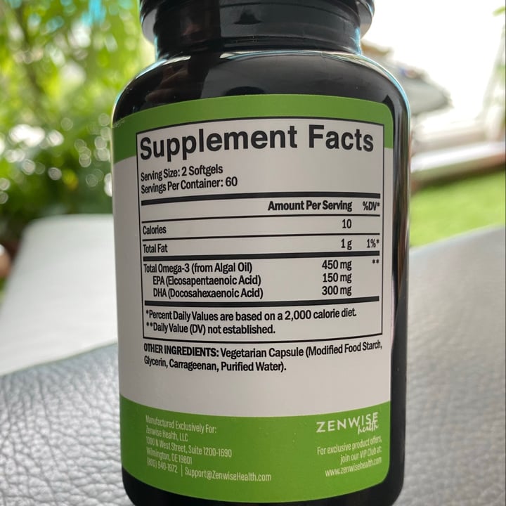 photo of Zenwise Health Vegan Omega-3 Supplement shared by @thatsassymomo on  05 Jan 2021 - review