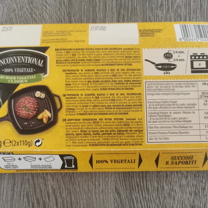 review photo of Unconventional Burger Vegetale Classico - Classic Burger shared by @jumbino on 19 Jul 2022 - review