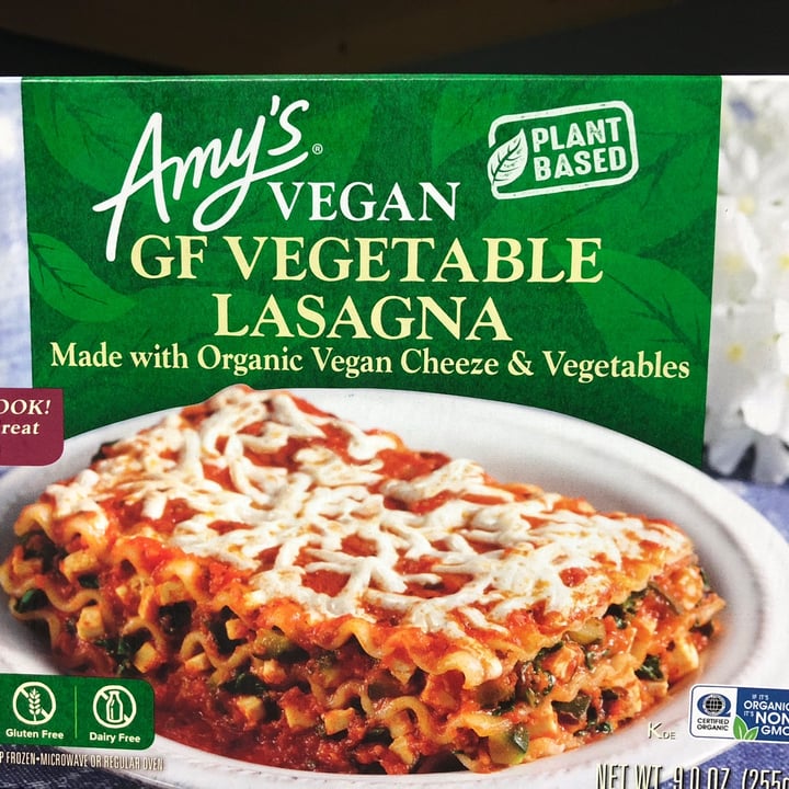 photo of Amy’s Vegan GF Vegetable Lasagna shared by @parifairie on  01 Oct 2020 - review