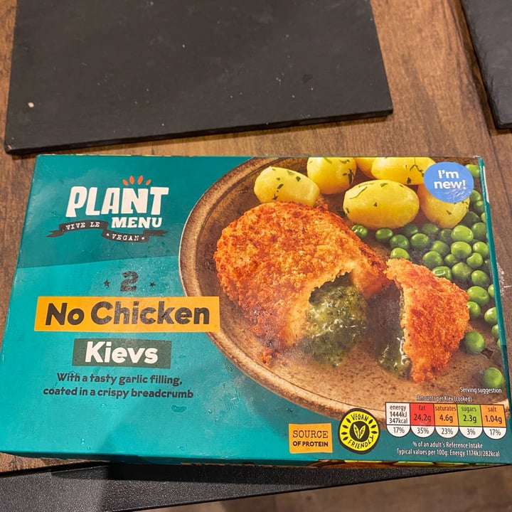 photo of Plant Menu No chicken kievs shared by @joshthevegan on  10 Nov 2022 - review