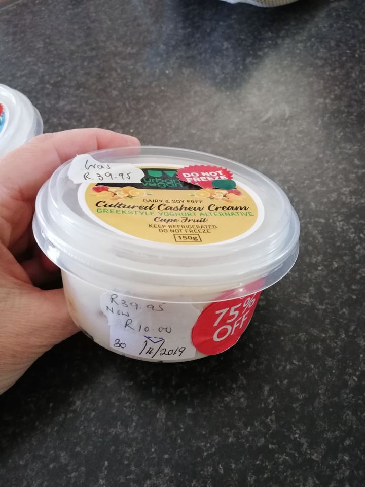 photo of Urban Vegan Cultured Cashew Cream Greekstyle Yoghurt Alternative Cape Fruit shared by @simonel on  16 Dec 2019 - review