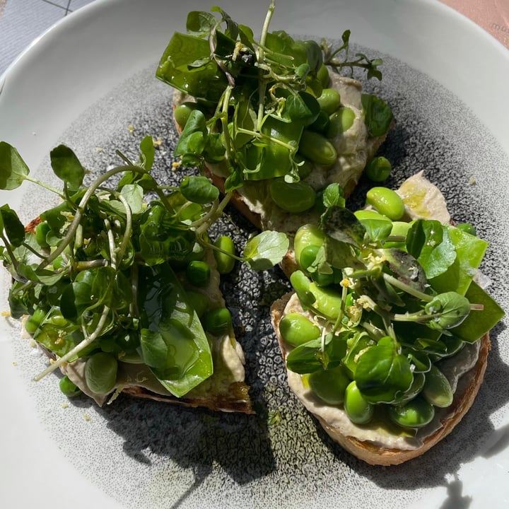 review photo of Proud Mary Edamame and Pea Bruschetta shared by @mayavegan on 05 May 2021 - review