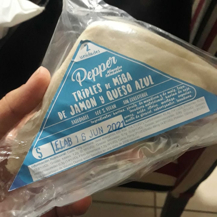 photo of Pepper Sandwiches de miga de Jamon y Queso Azul shared by @sritavegan93 on  18 Jun 2021 - review