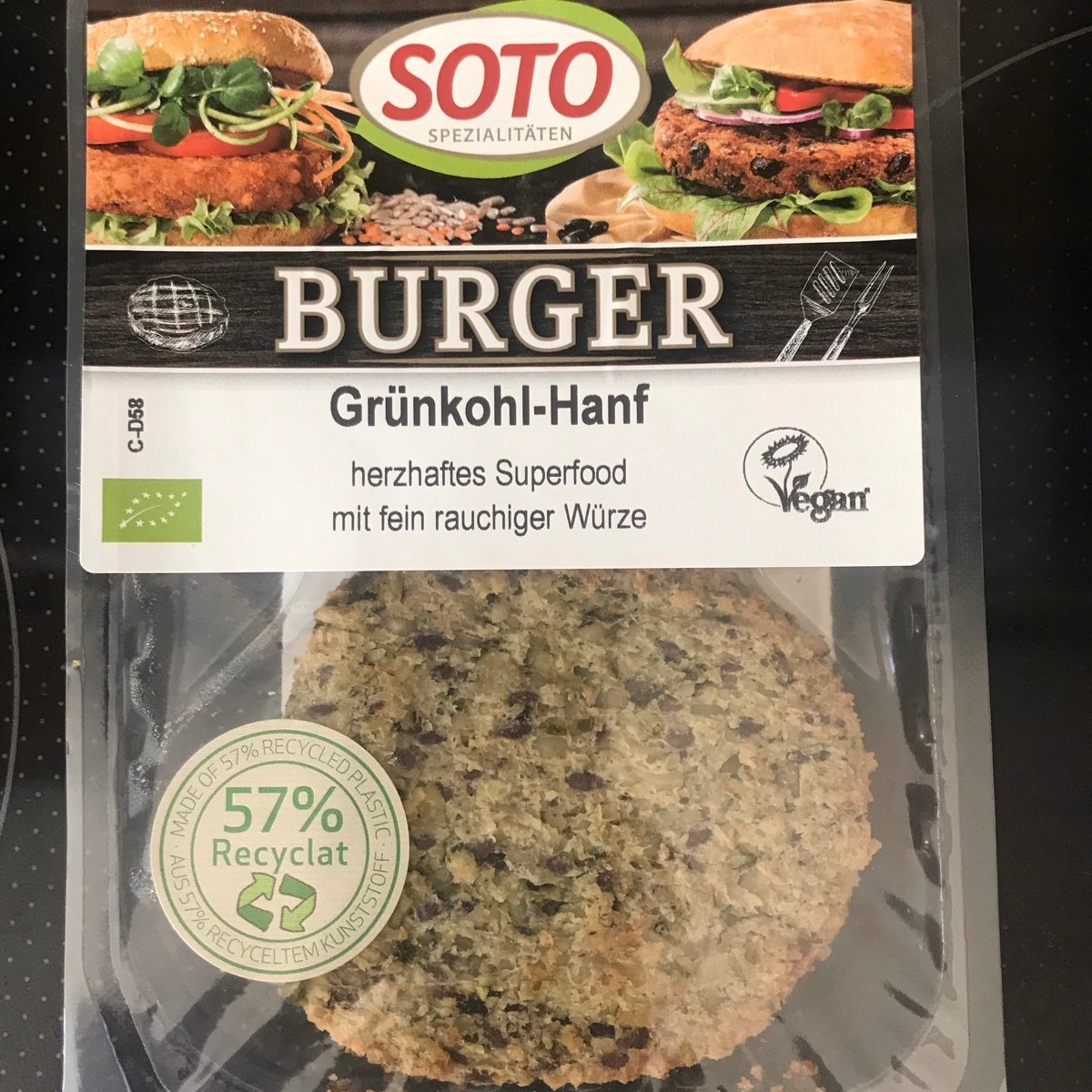 Burger Grünkohl-Hanf from Soto - Vegan Product Reviews &amp; Ratings | abillion
