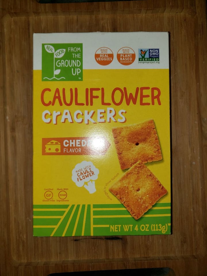 review photo of Real Food From The Ground Up Cauliflower Crackers Cheddar Flavor shared by @michelleadina on 21 Apr 2020 - review