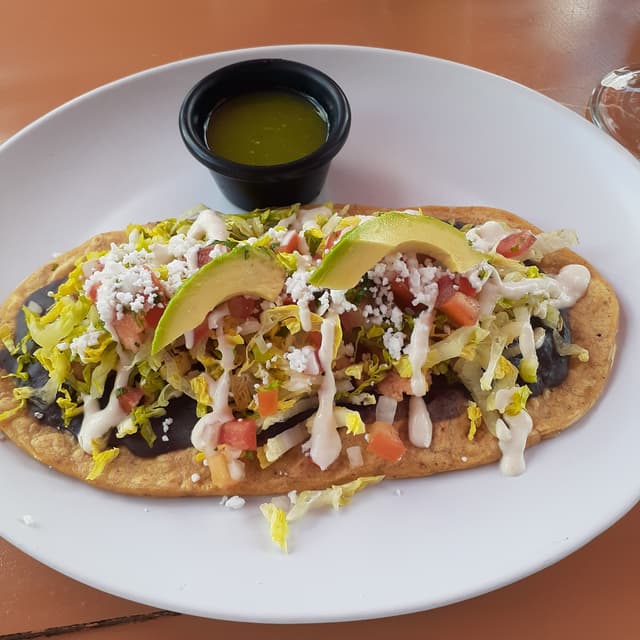 Photo of the dish “Huarache Con Papas Con Chorizo”