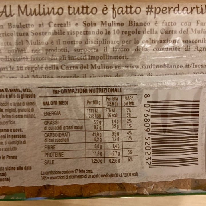 photo of Mulino Bianco Pan Bauletto ai Cereali e Soia shared by @xxva on  27 Mar 2022 - review