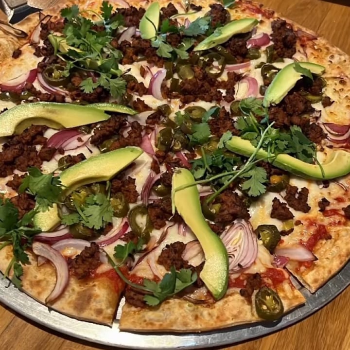 photo of Barrel District Pizza, Bar & Kitchen - Cathedral City, CA Vegan hot n spicy pizza shared by @stephaniegerard on  13 Jun 2022 - review