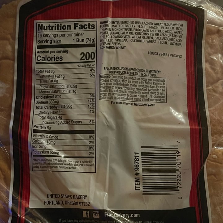 photo of Franz Franz BAR.B.QUE Sesame Buns shared by @sameemmushtari1998 on  21 Jun 2022 - review