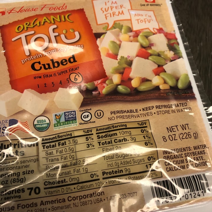 photo of House Foods Organic Cubed Super Firm Tofu shared by @julianabenson on  21 Jul 2021 - review