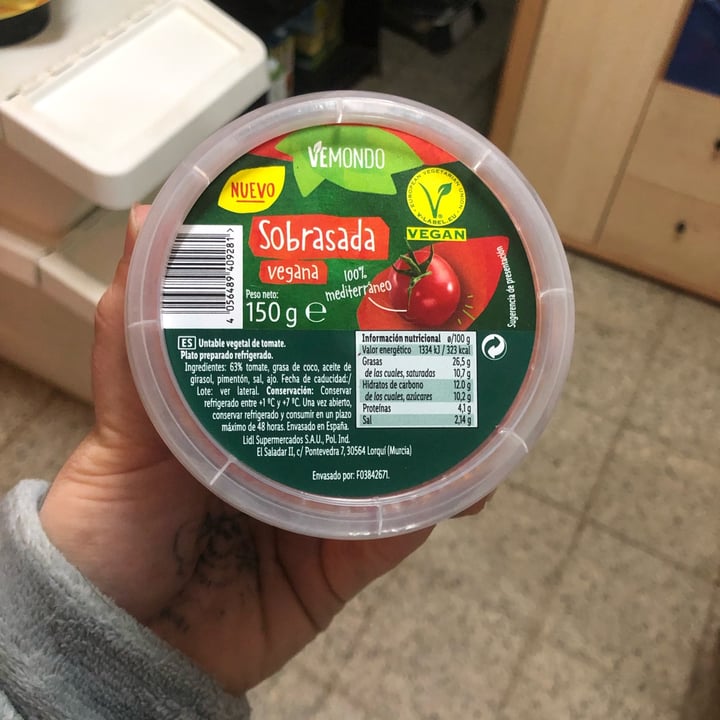 review photo of Vemondo Sobrasada vegana shared by @pau23m on 06 Feb 2022 - review