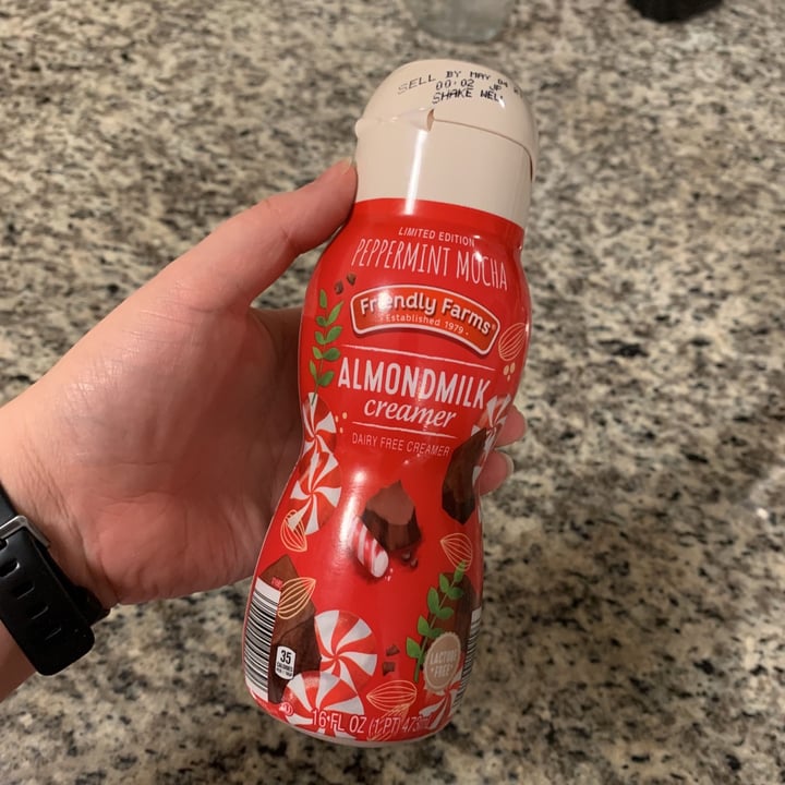 photo of Friendly Farms Peppermint Mocha Almond Milk Creamer shared by @aglanphear on  01 Jan 2021 - review