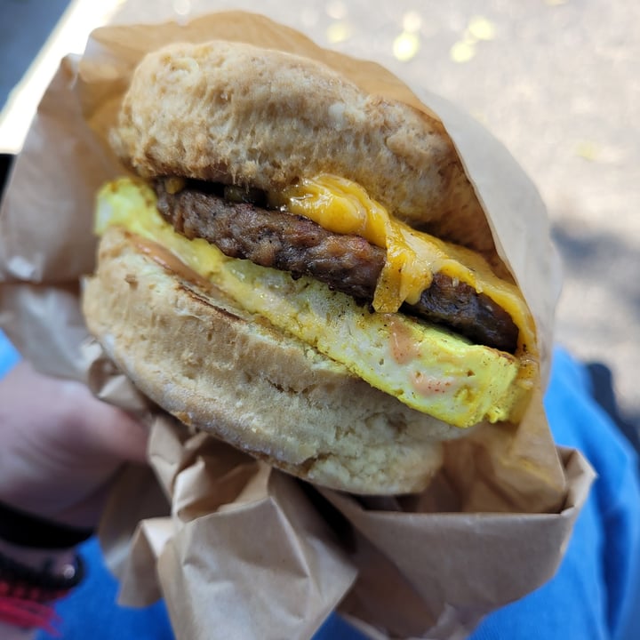photo of Little Barn Coffee House Home made vegan biscuit sandwich with sausage shared by @steph90 on  11 Feb 2021 - review