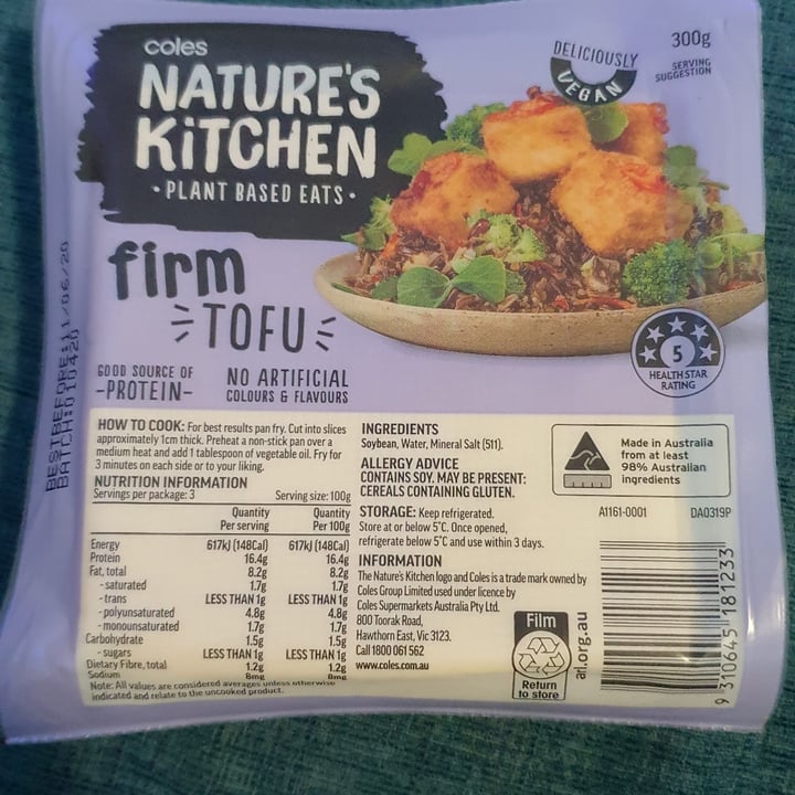 photo of Coles Nature's Kitchen Tofu shared by @arijit on  25 Apr 2020 - review
