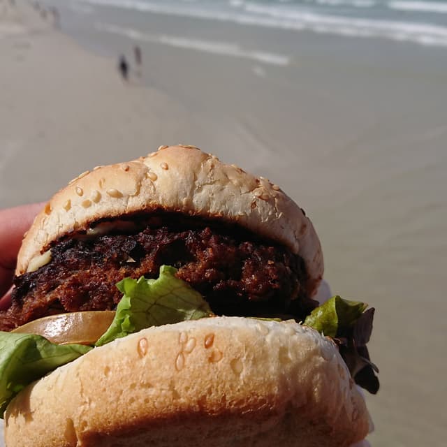 Foto del piatto “vegan burger”