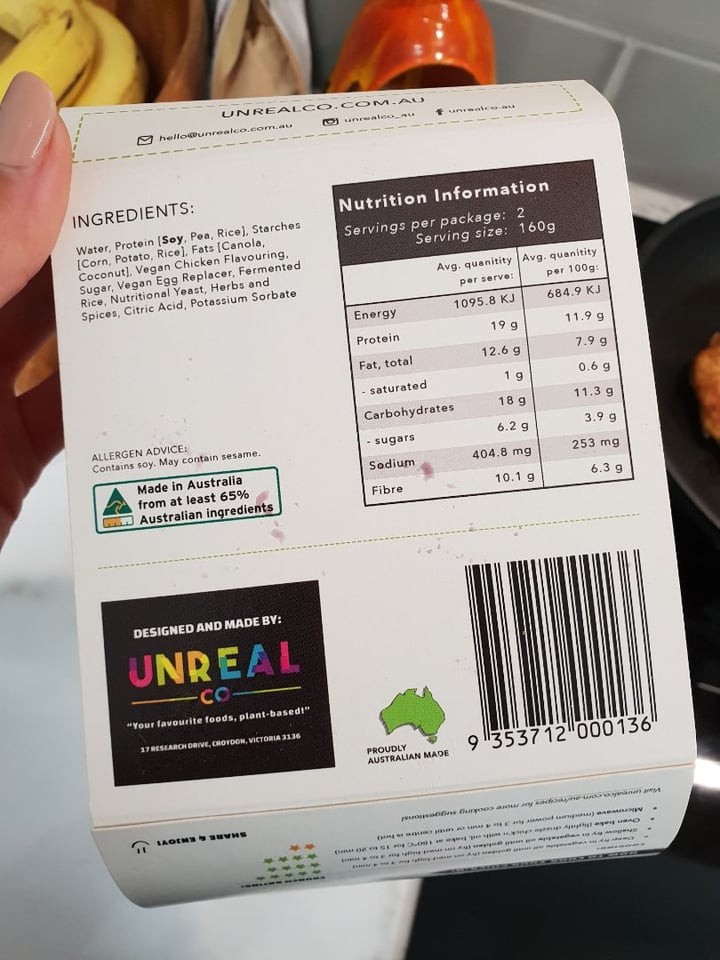 photo of Unreal Co. Chick’n Schnitzel shared by @taraveg on  02 Jun 2019 - review