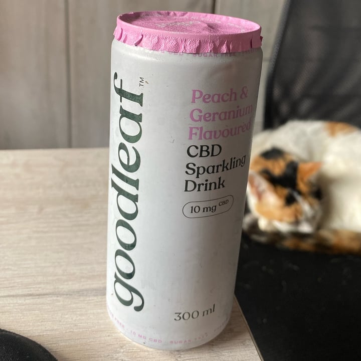 photo of Goodleaf Cbd infused peach and geranium sparkling water shared by @bronwynpaige on  13 Nov 2022 - review