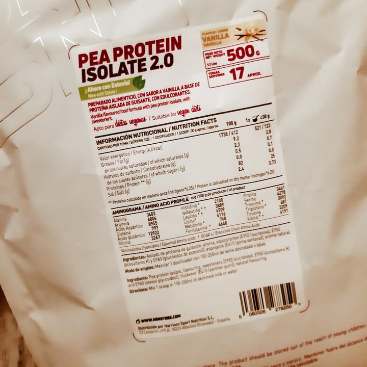 photo of HSN foods Pea Protein Isolate 2.0 vainilla shared by @pattivegan on  22 Oct 2020 - review