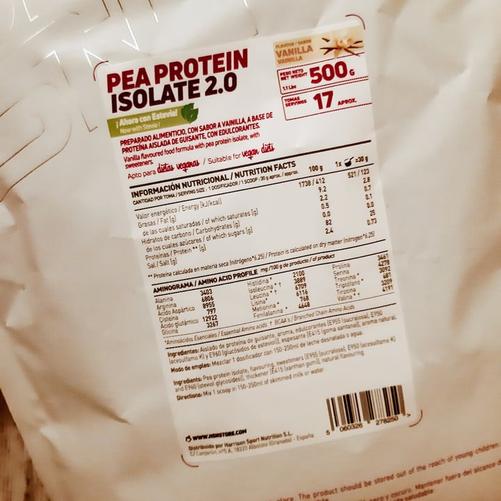 review photo of HSN foods Pea Protein Isolate 2.0 vainilla shared by @pattivegan on 22 Oct 2020 - review