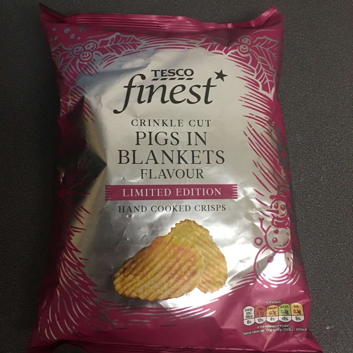 Tesco Finest Pigs in blankets flavour crisps Reviews abillion