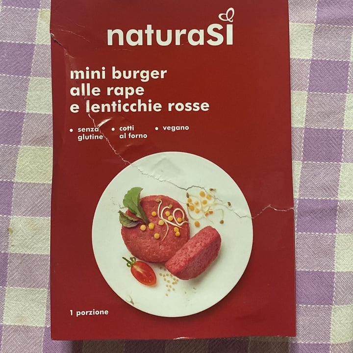 review photo of Natura Sì Mini burger Alle Rape E Lenticchie Rosse shared by @alfi on 09 Oct 2022 - review