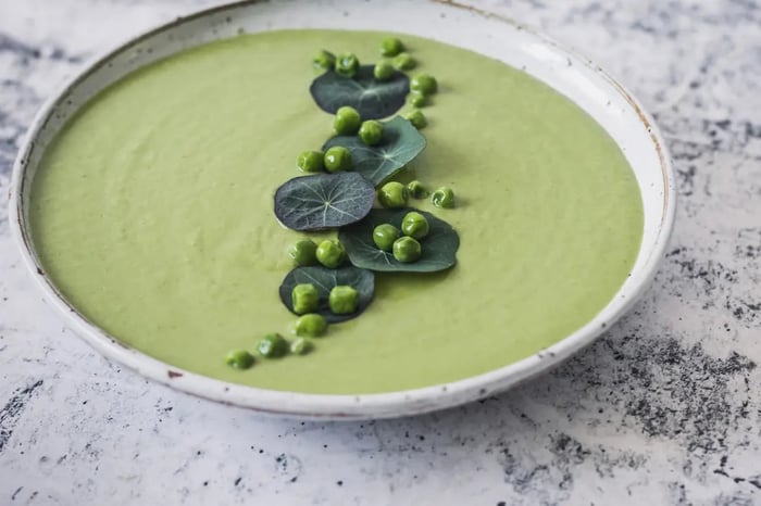 Pea and coconut soup