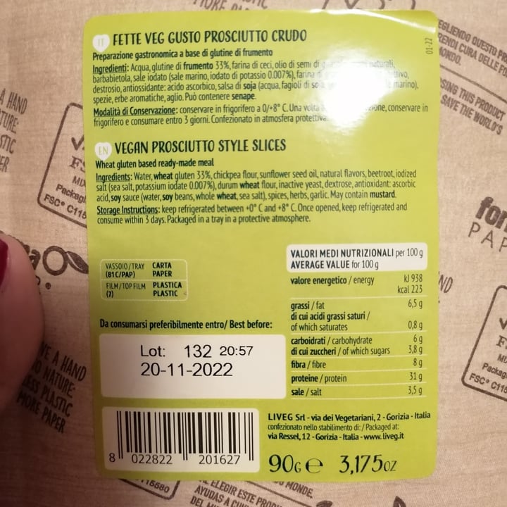 photo of Liveg Affettato gusto prosciutto crudo shared by @ilariazag on  23 Sep 2022 - review