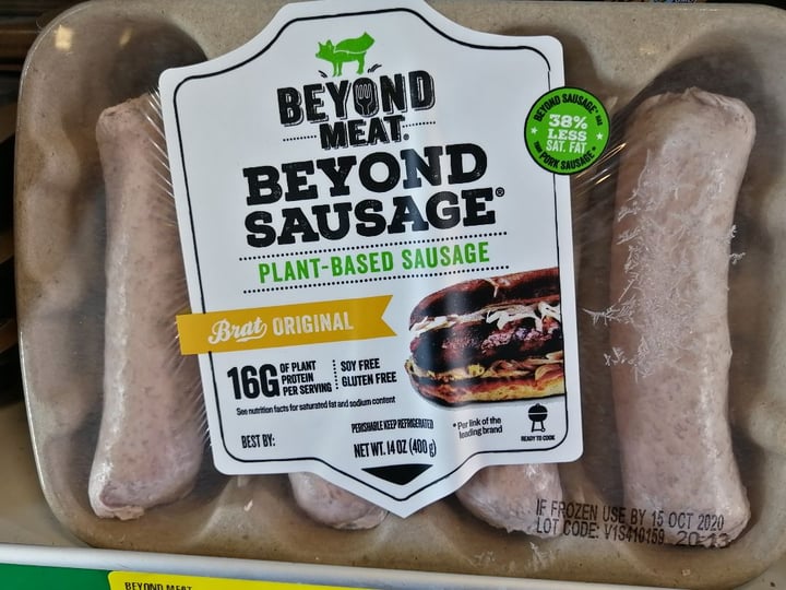 photo of Beyond Meat Beyond Sausage Brat Original  shared by @viannivegan on  16 Dec 2019 - review