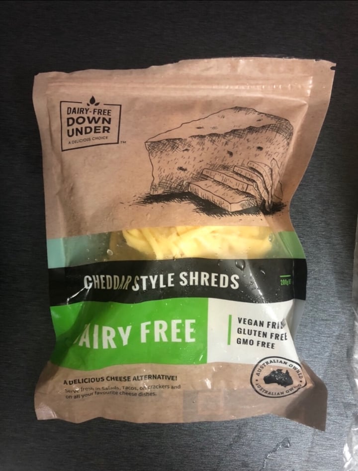 review photo of Dairy Free Down Under Cheddar style shreds shared by @doaa on 17 Apr 2020 - review