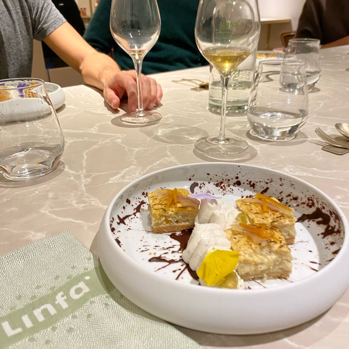 review photo of Linfa Milano - Eat Different Pastiera di riso cotto all’ arancia con ricotta di mandorle e salsa al cioccolato shared by @gloriam on 17 Nov 2021 - review