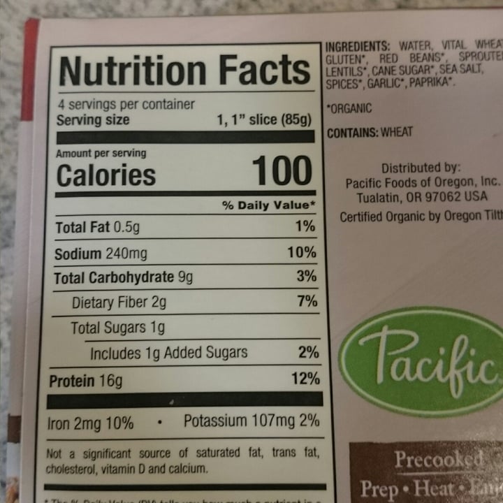 review photo of Pacific Foods Seitan Italian Herb shared by @debbiediamond on 19 Oct 2020 - review