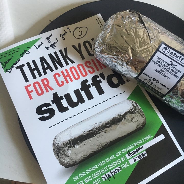 photo of Stuff'd Veggie Burrito shared by @summerong on  07 May 2020 - review