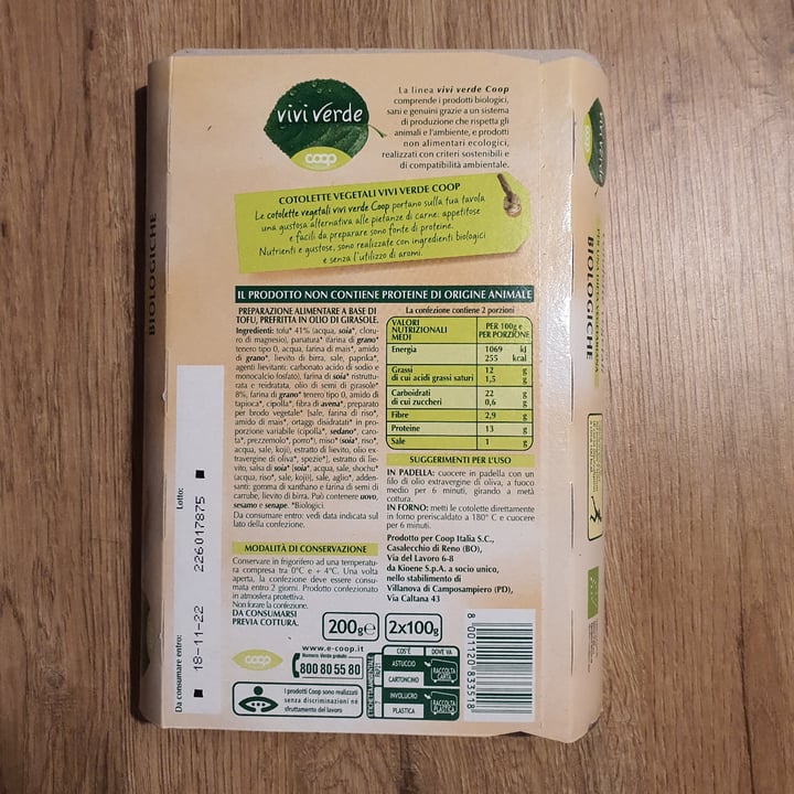 photo of Viviverde bio Cotoletta vegetale shared by @valealegreg on  02 Nov 2022 - review