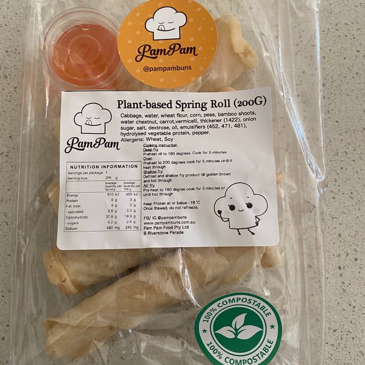 photo of Pam pam Plant-based Spring Rolls shared by @blacklilyleaf on  10 Sep 2021 - review