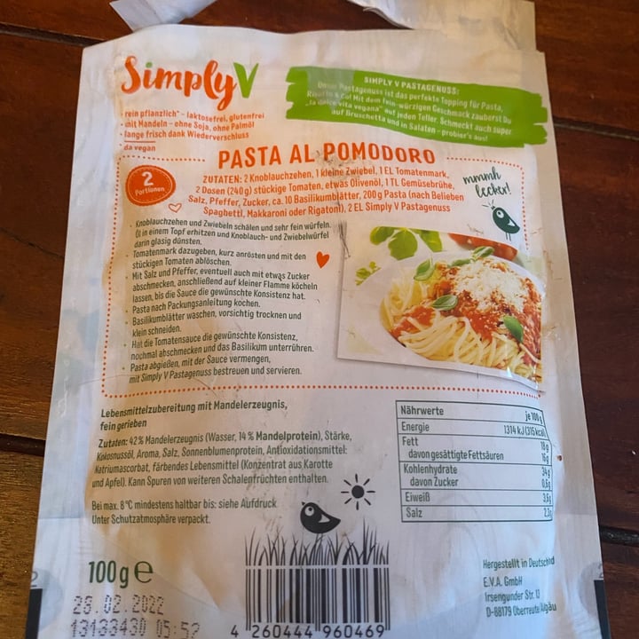 photo of Simply V Rein pflanzlicher Pastagenuss shared by @zwoelfe on  06 May 2022 - review