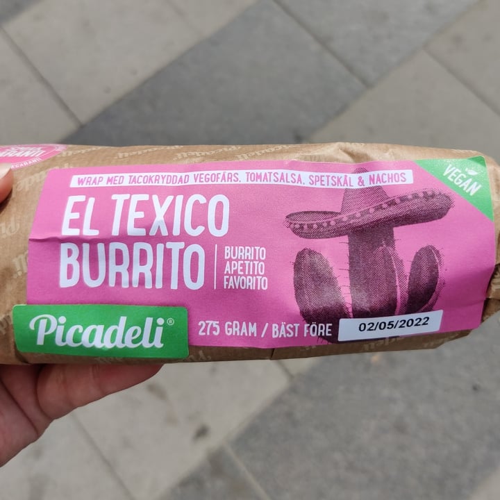 photo of Picadeli El texico burrito shared by @enkelvegan on  29 Apr 2022 - review