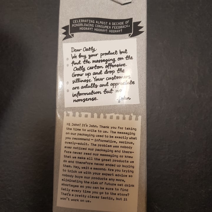 photo of Oatly Avena Avoine Barista Edition shared by @valealegreg on  19 Sep 2022 - review