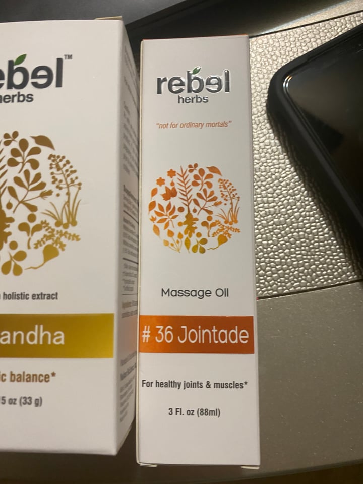 photo of Rebel Herbs Jointade Massage Oil shared by @vegansarahmarie on  24 Nov 2020 - review