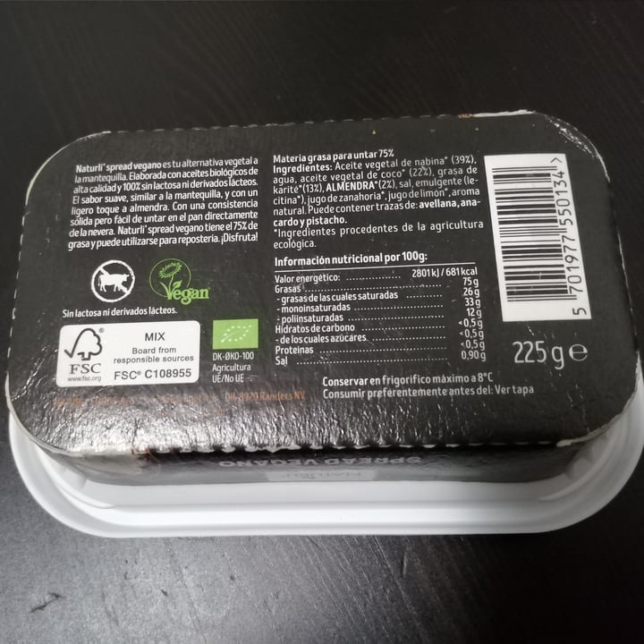 photo of Naturli' Organic Spread Vegano shared by @danvavidan on  13 Mar 2021 - review