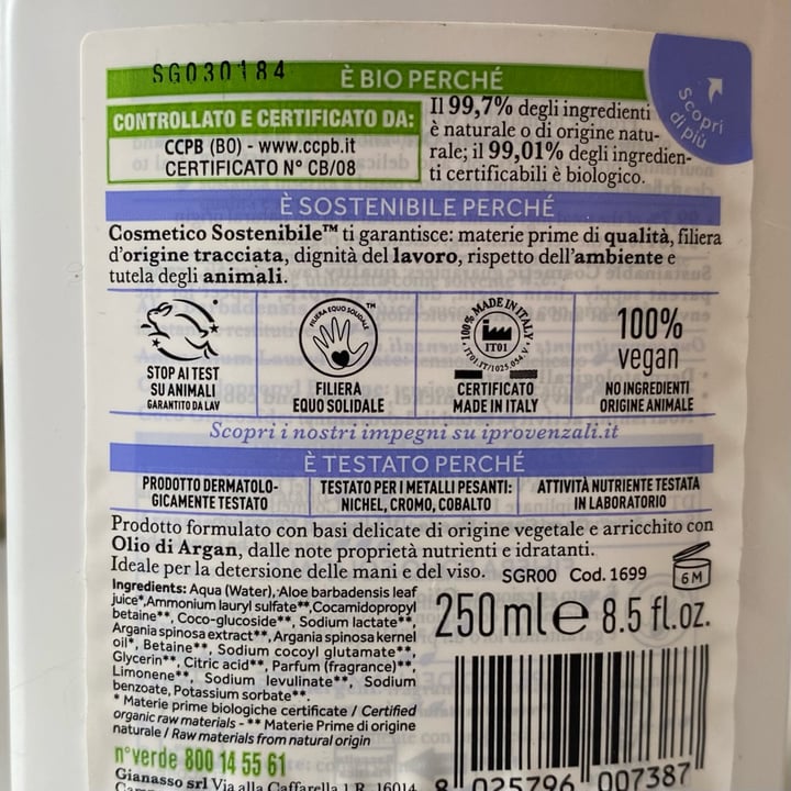 photo of I Provenzali bio Sapone liquido biologico Argan shared by @vanillac on  28 Oct 2022 - review