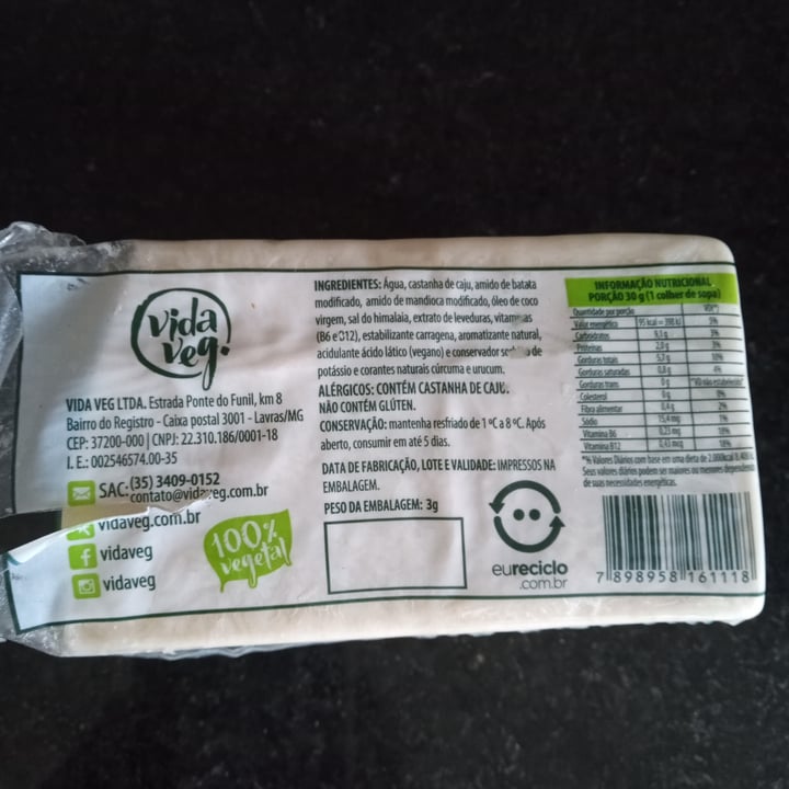 photo of Vida Veg Queijo de castanha Vida Veg shared by @maryannescraft on  17 Jul 2021 - review